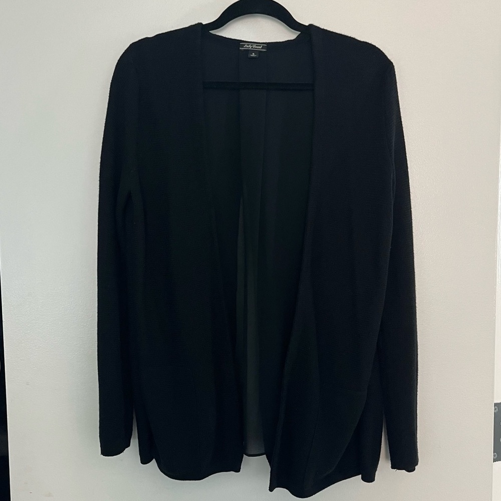 Lucky Brand • Black Cardigan with Back Slit and Pockets